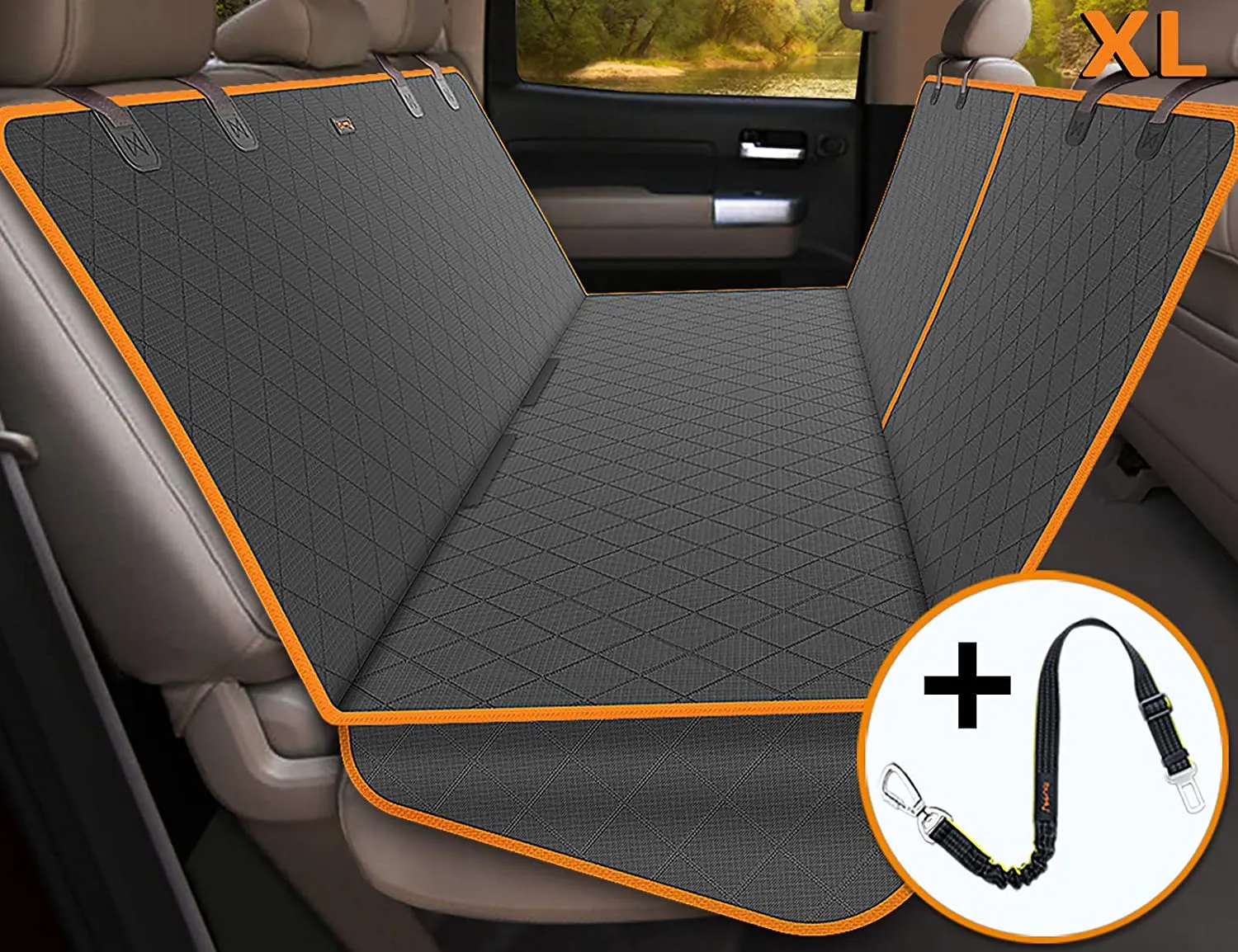 🐶 Dog Truck Seat Covers for Back Seat Waterproof Truck Dog Hammock with Split Zipper Scratch Proof XL