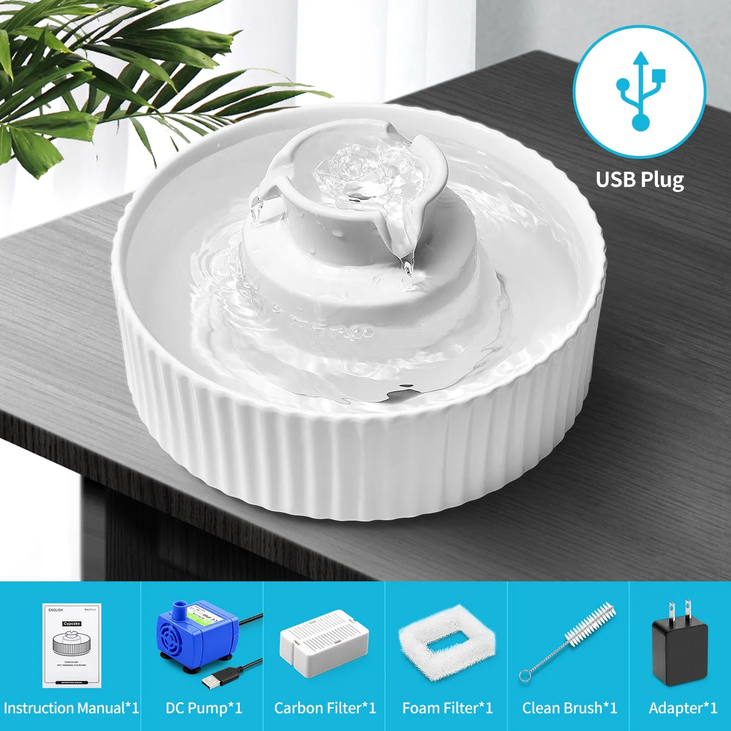 16-Pack Pet Fountain Filter Replacement | Activated Carbon Exchange Filtration System