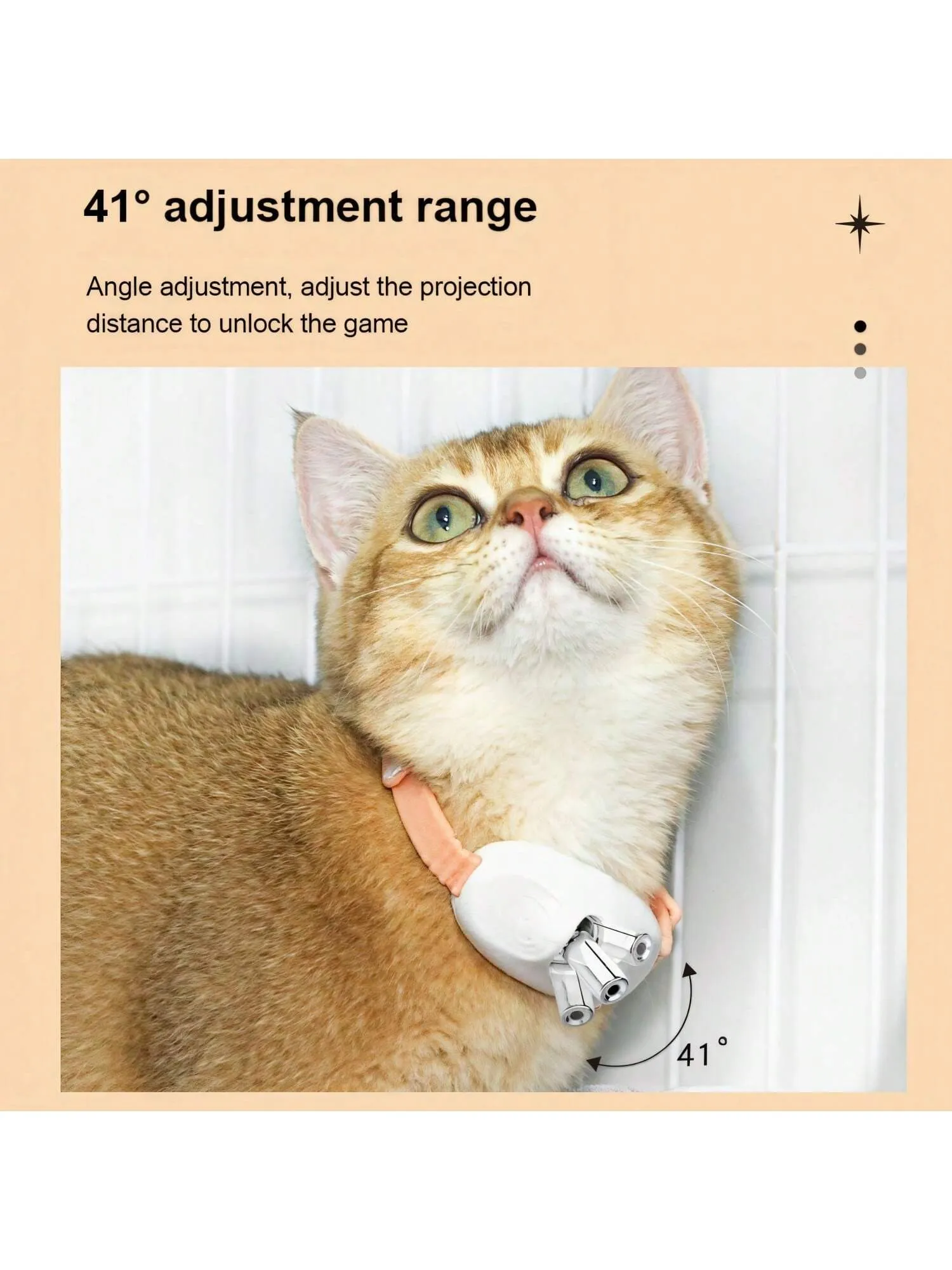 1pc Smart LED Laser Projection Collar Pet Toy - Hands-Free Toy For Cats To Play And Relieve Stress