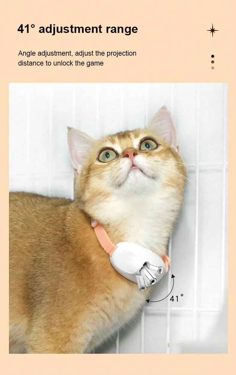 1pc Smart LED Laser Projection Collar Pet Toy - Hands-Free Toy For Cats To Play And Relieve Stress