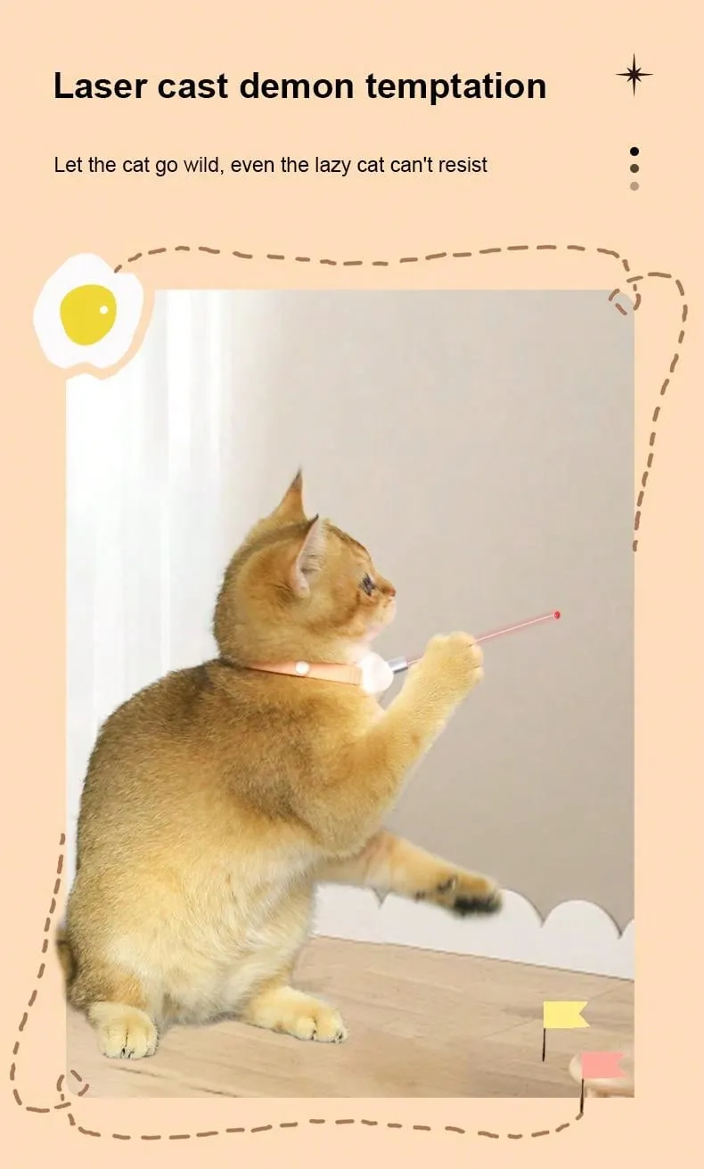 1pc Smart LED Laser Projection Collar Pet Toy - Hands-Free Toy For Cats To Play And Relieve Stress