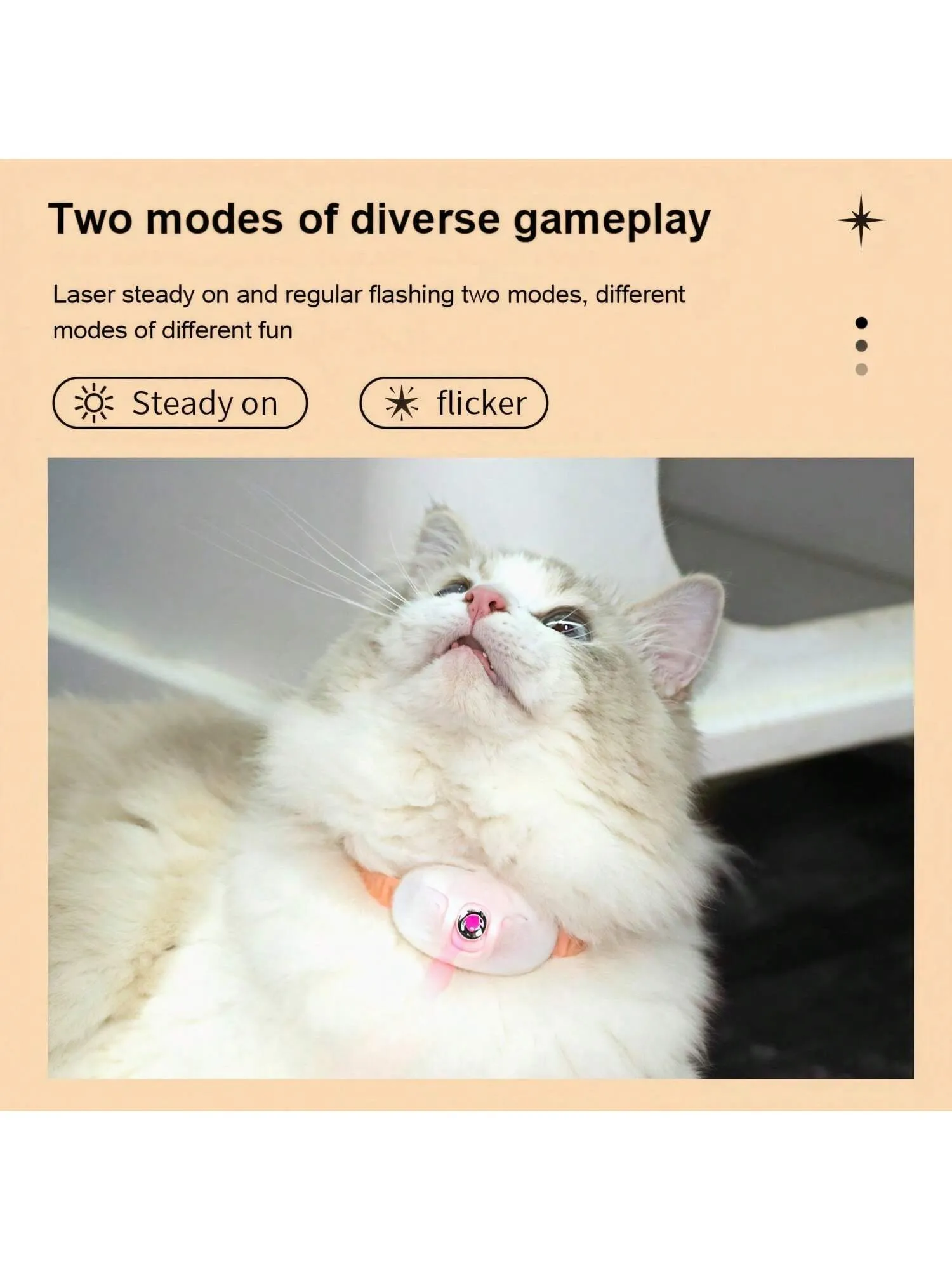 1pc Smart LED Laser Projection Collar Pet Toy - Hands-Free Toy For Cats To Play And Relieve Stress