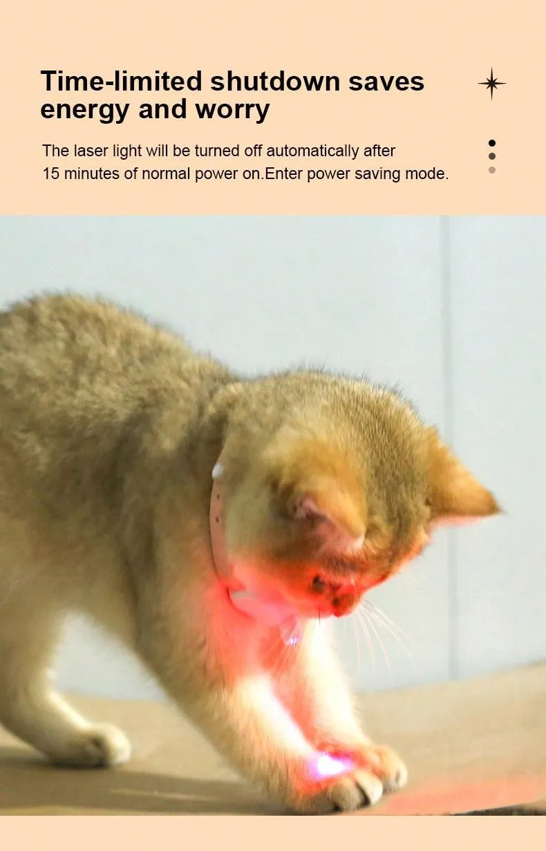 1pc Smart LED Laser Projection Collar Pet Toy - Hands-Free Toy For Cats To Play And Relieve Stress
