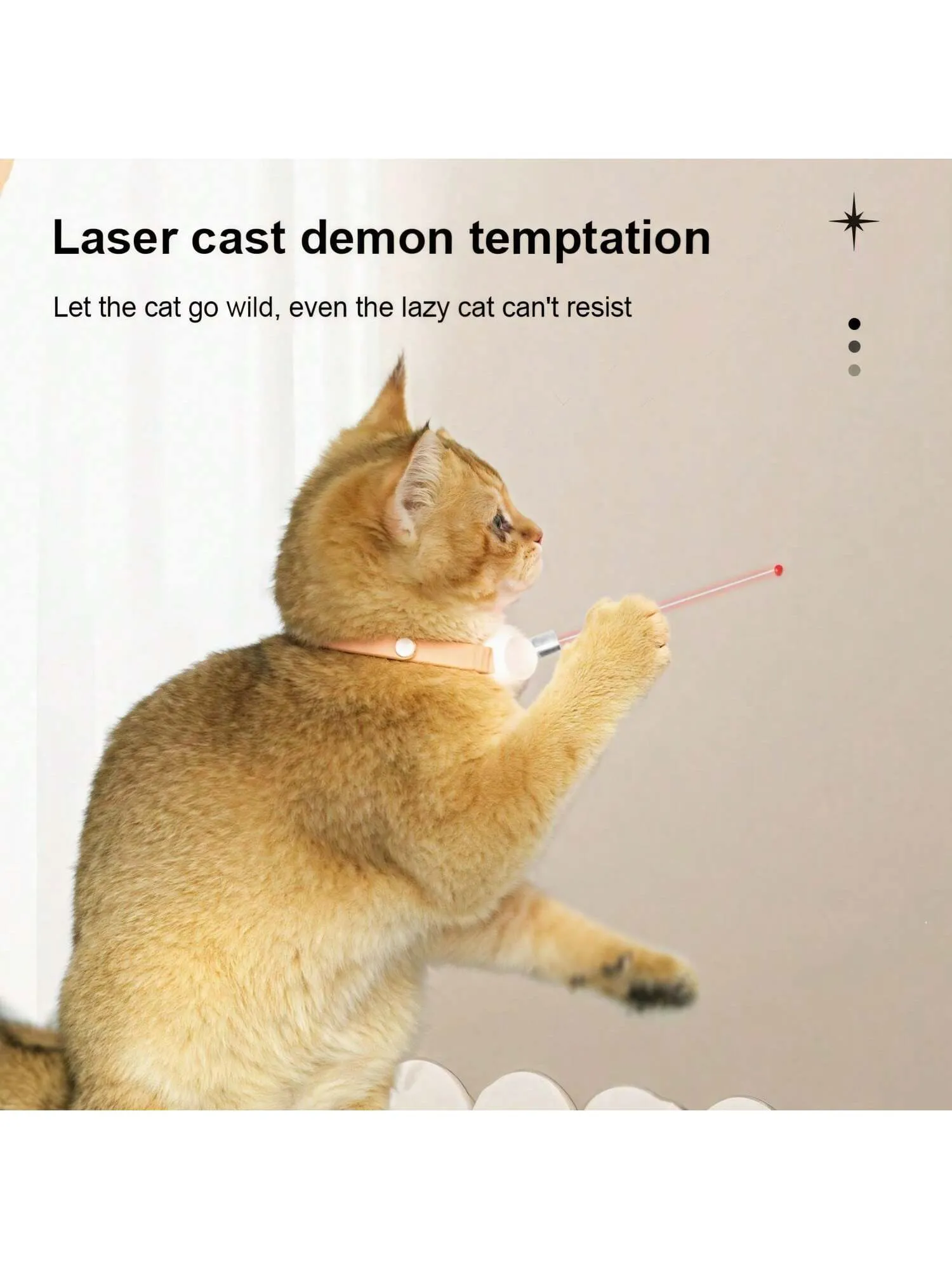 1pc Smart LED Laser Projection Collar Pet Toy - Hands-Free Toy For Cats To Play And Relieve Stress