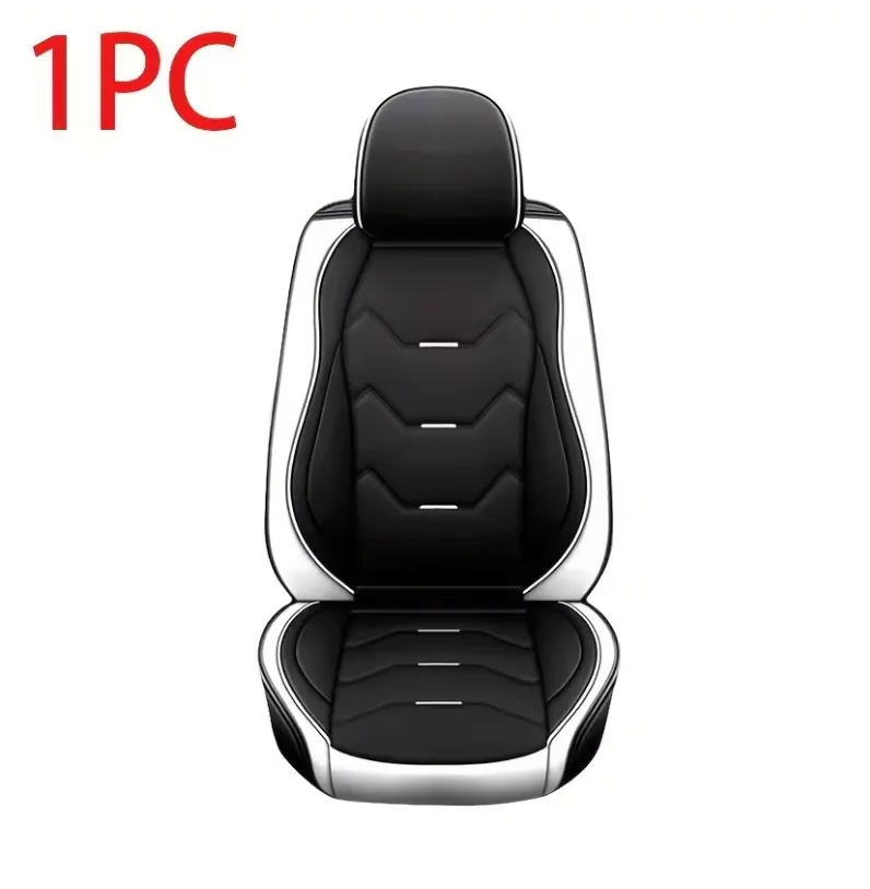 2 Leather Car Seat Covers 5 Seats Full Set, Custom-fit for Car, Fit Sedan SUV Truck Vans Leatherette Automotive Seat Cushion Protector Universal Fit DLJE250
