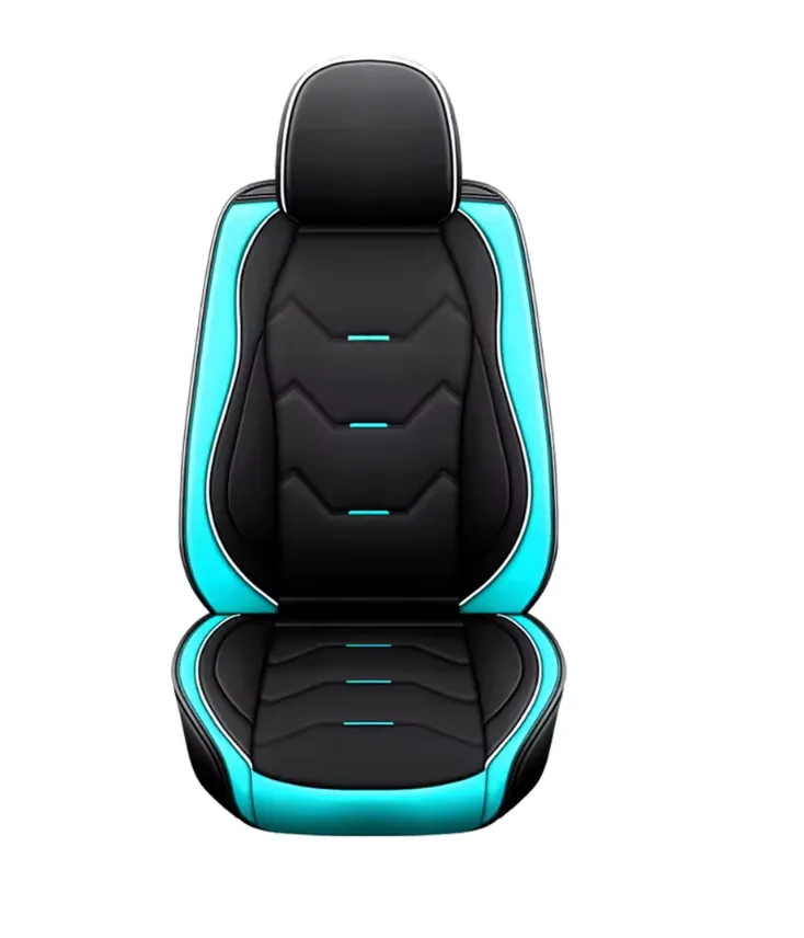 2 Leather Car Seat Covers 5 Seats Full Set, Custom-fit for Car, Fit Sedan SUV Truck Vans Leatherette Automotive Seat Cushion Protector Universal Fit DLJE250