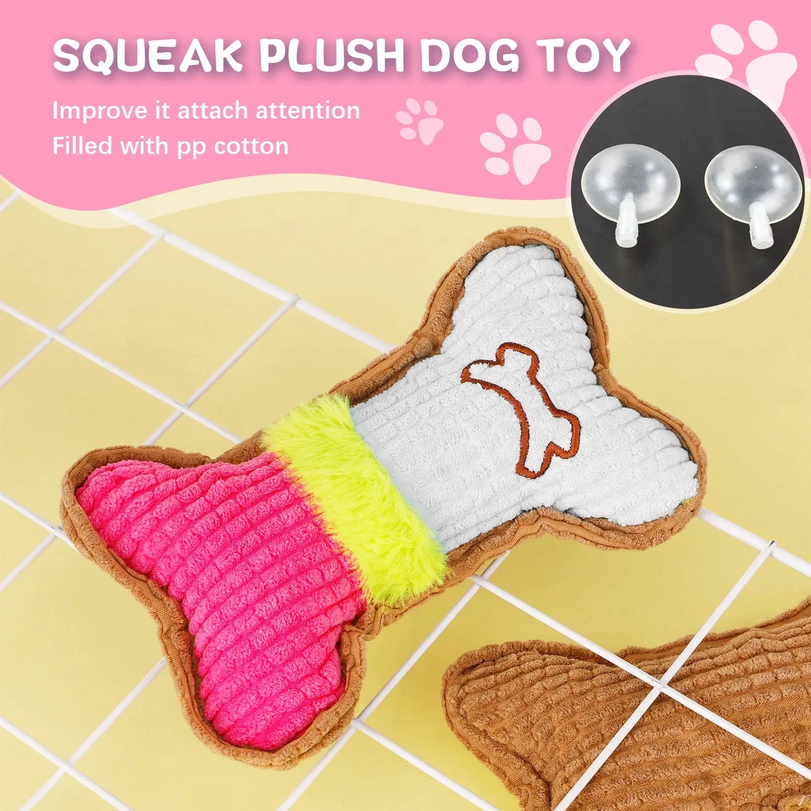 5 Pack Pink Puppy Chew Toys for Teething Small Dogs