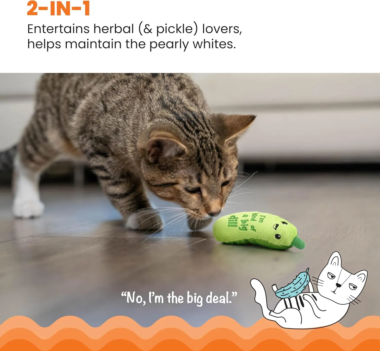 Catstages Crunchy Pickle Kicker Dental Catnip Cat Toy
