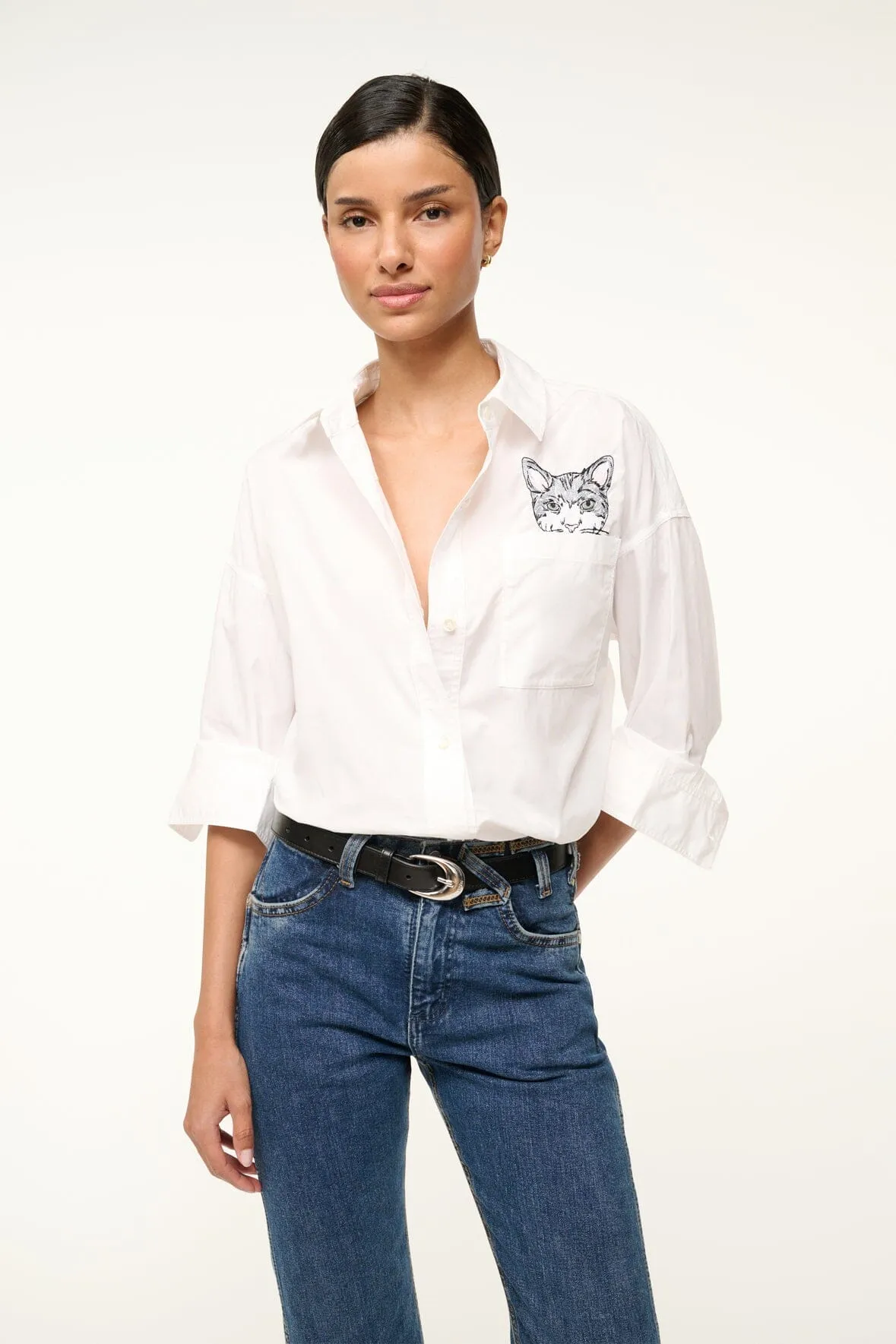 CUSTOM STAUD x C.BONZ CLASSIC OVERSIZED SHIRT | WHITE
