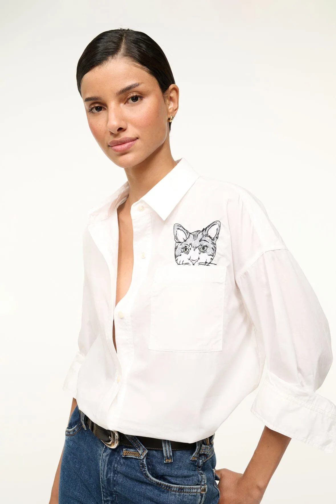 CUSTOM STAUD x C.BONZ CLASSIC OVERSIZED SHIRT | WHITE