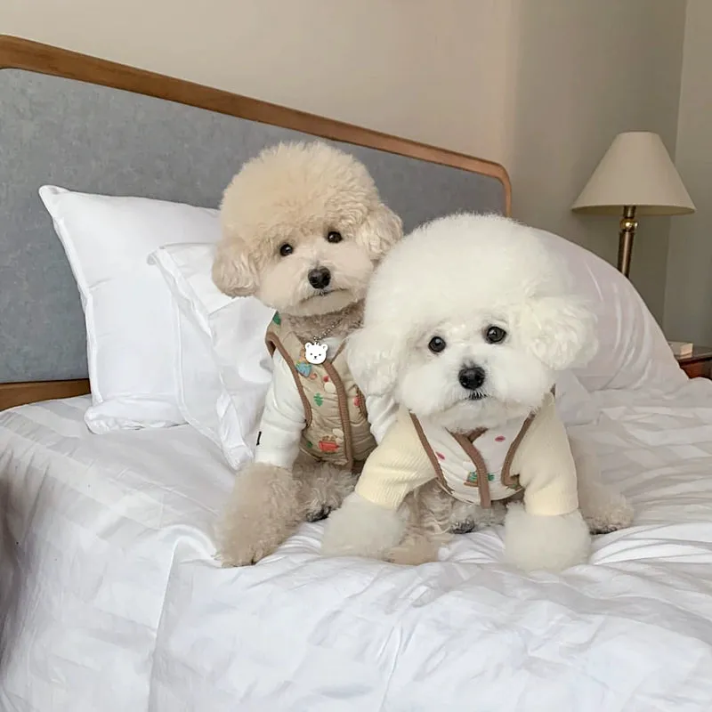 Cute Bear&Tree Printed Dog Harness Jacket Vest
