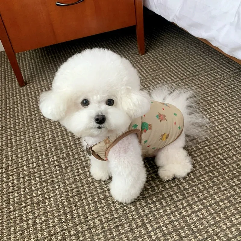 Cute Bear&Tree Printed Dog Harness Jacket Vest