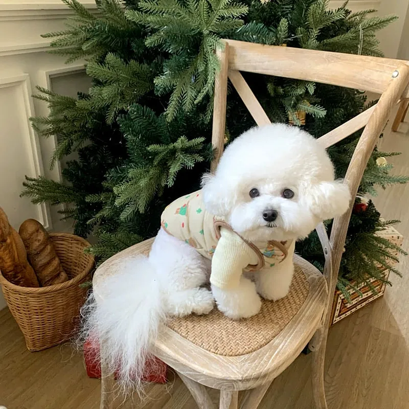 Cute Bear&Tree Printed Dog Harness Jacket Vest