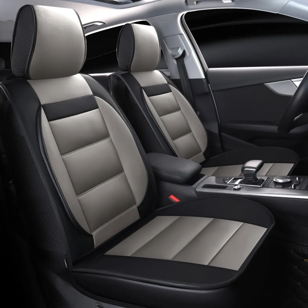 Deluxe 5D Universal PU Leather Car Seat Cover - Non-slip Full Cushion Protector Mat, 1 Piece