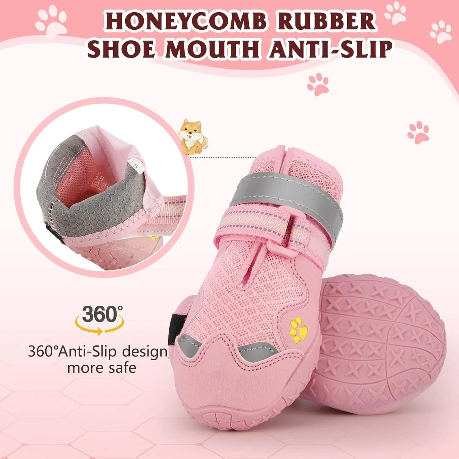 Dog Shoes, FISHOAKY Dog Shoes for Large Dogs)