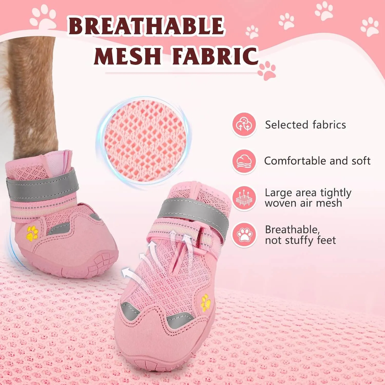 Dog Shoes, FISHOAKY Dog Shoes for Large Dogs)