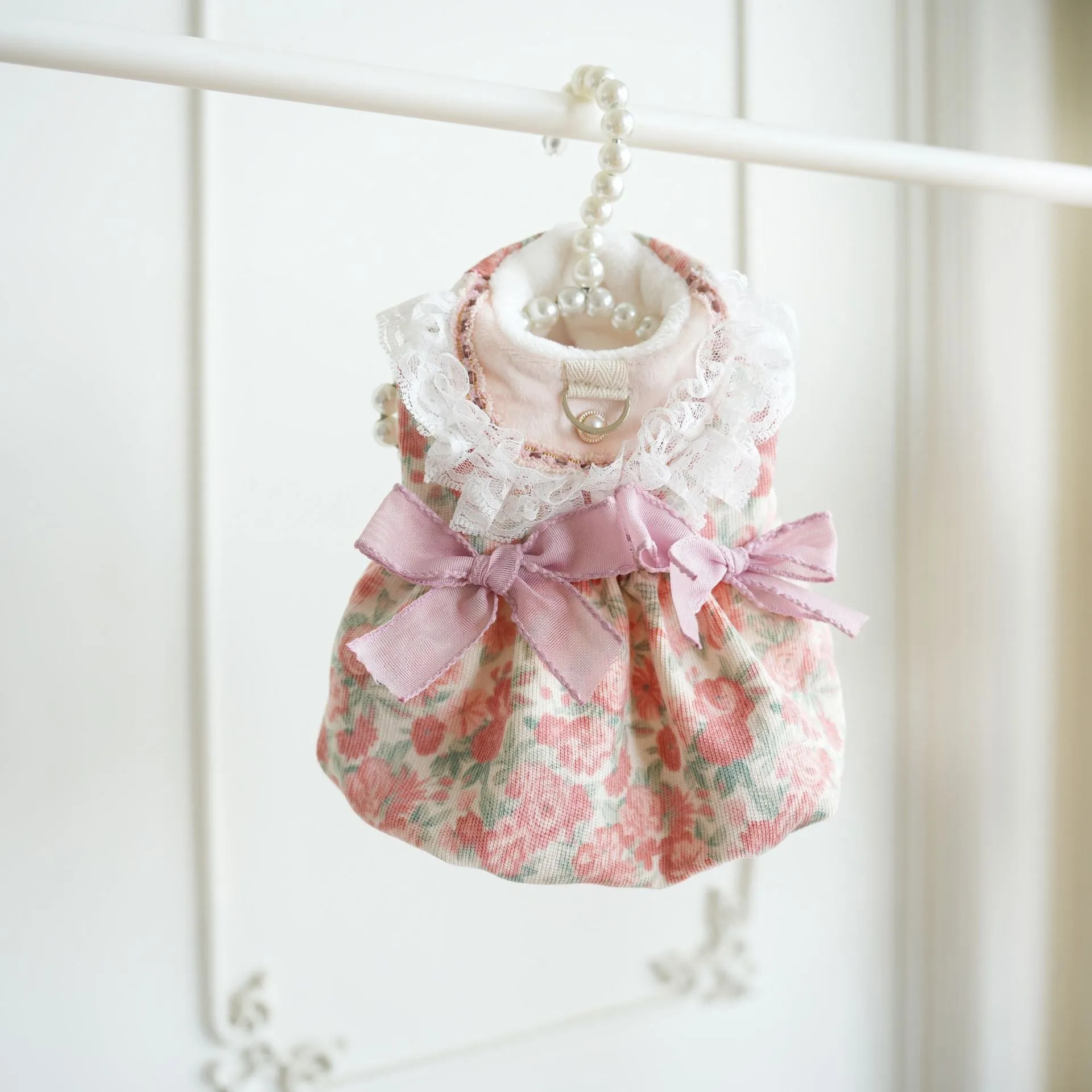 Floral Lace Layered Dog Cat Harness Dress/Jacket