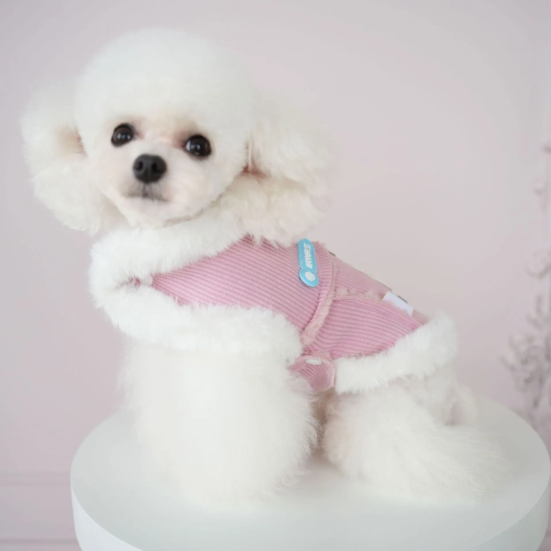 Furry Collar Rabbit Corduroy Dog Cat Jacket