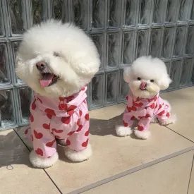 Heart/Cloud Printed Dog Cat Raincoat