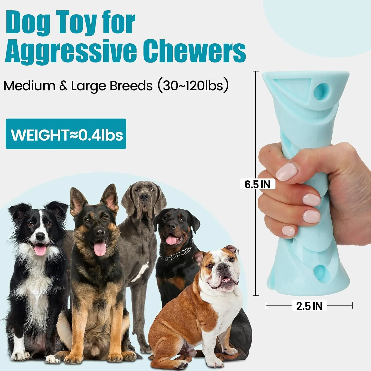 Interactive Dog Puzzle Toy for Boredom, Rubber Chew Toy Teething Toy to Keep Them Busy, Treat Dispensing Slow Feeder, Interactive Fetch & Dental Cleaning
