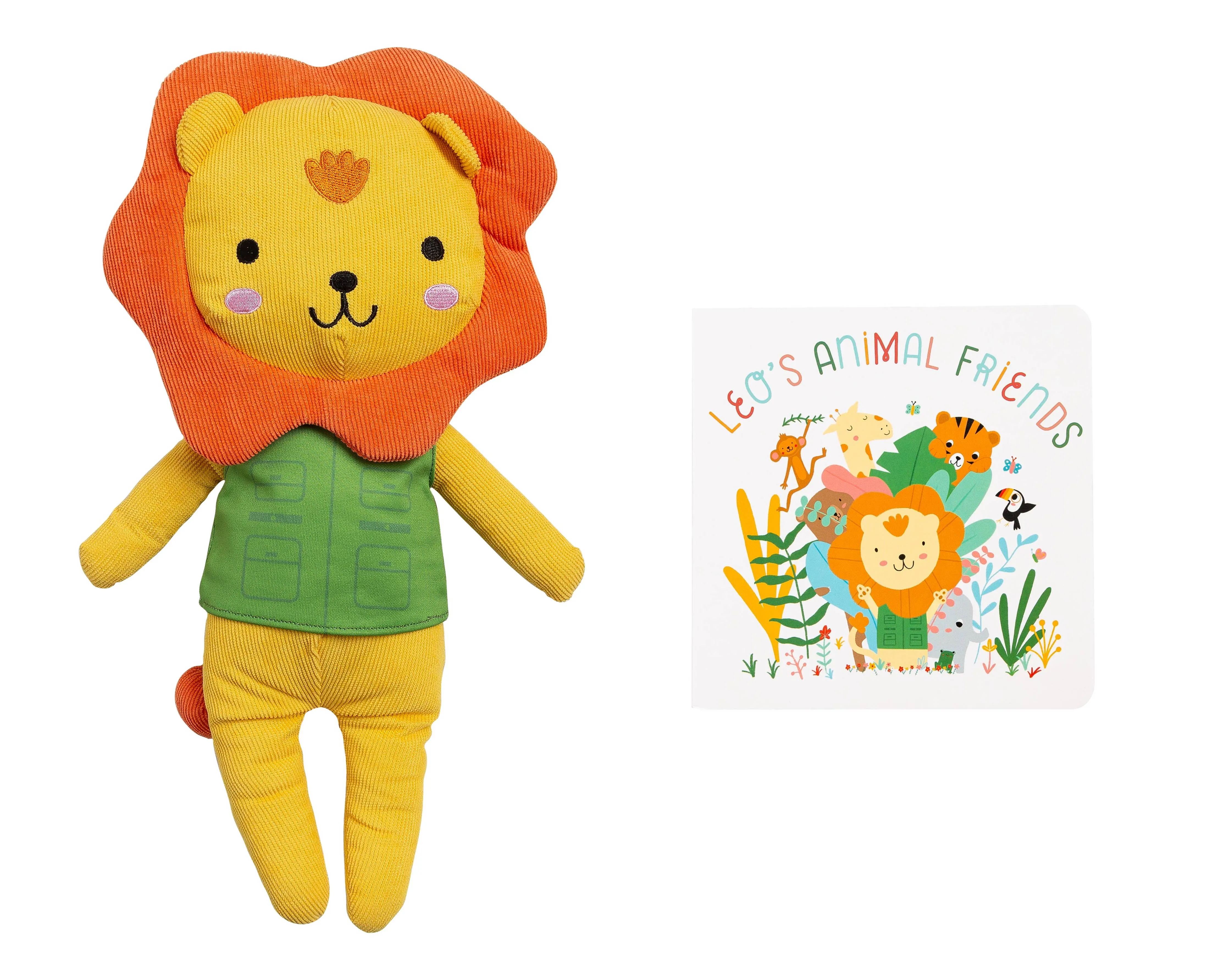 Lion Stuffed Animal Toy and Board Book Gift Set