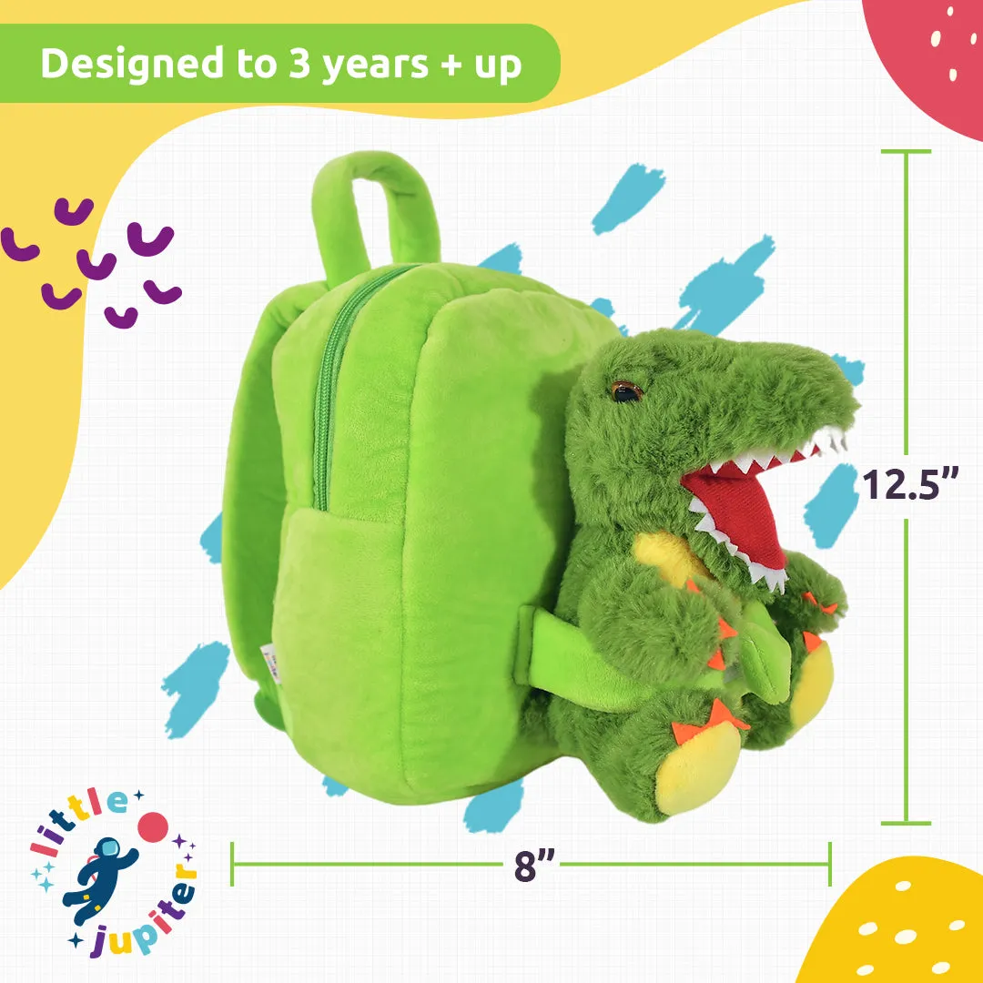 Little Jupiter Pet Plush Stuffed Animal Backpack - Green Dinosaur