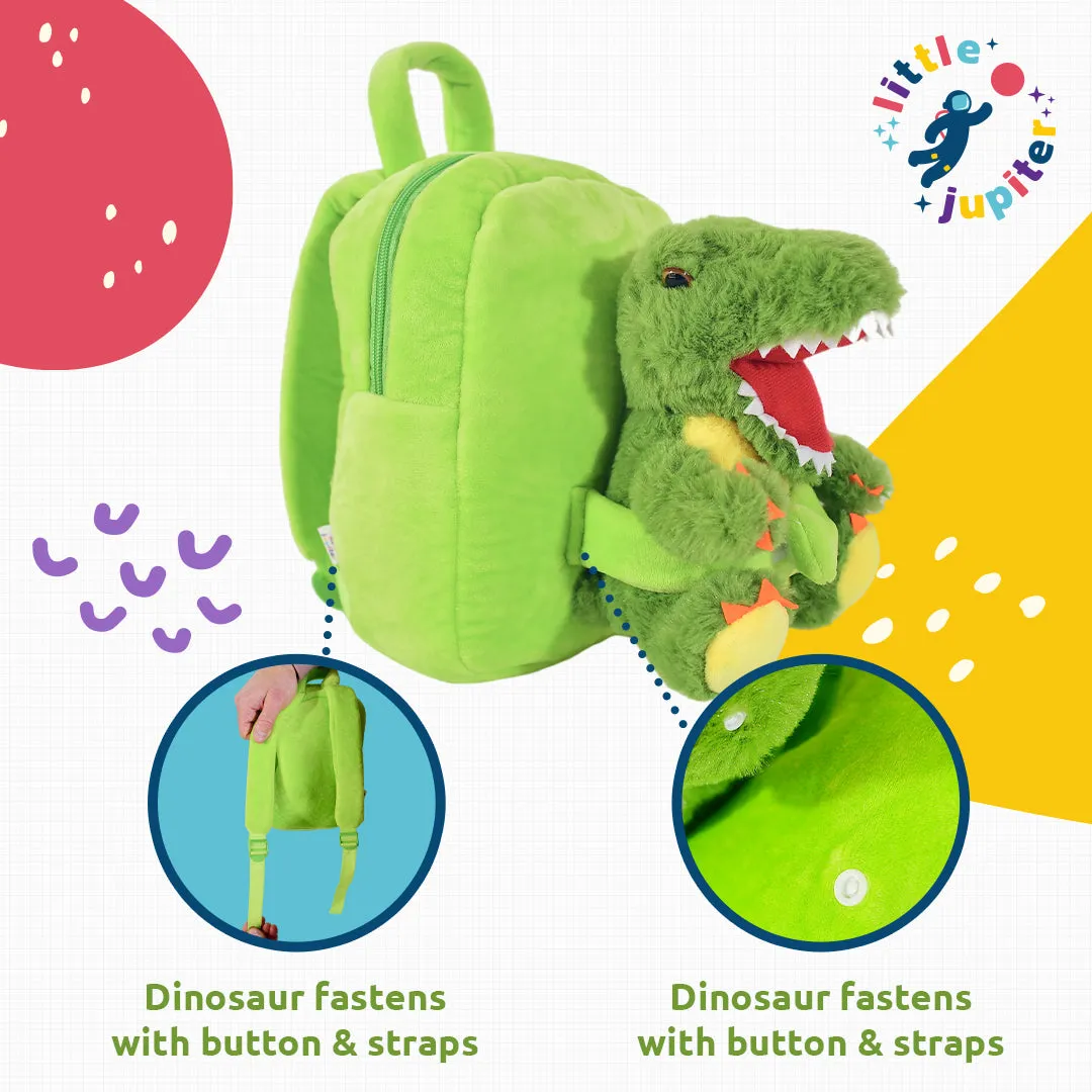 Little Jupiter Pet Plush Stuffed Animal Backpack - Green Dinosaur