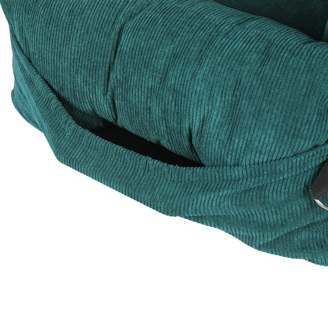 Pet Car Booster Seat Dog Protector Portable Travel Bed with Removable Cover - Green L