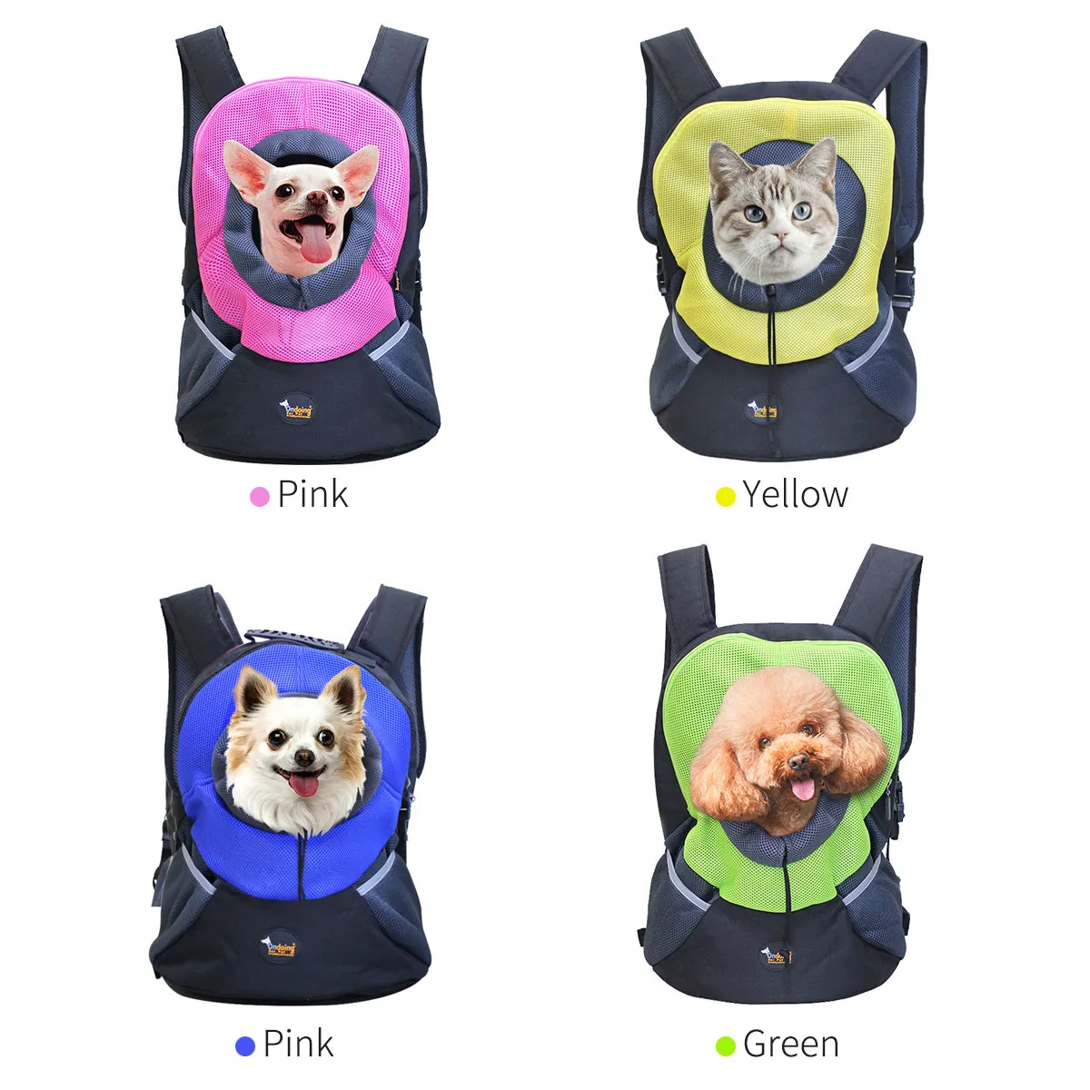 Pet Carrier Backpack Adjustable Dog Puppy Cat Front Carrier Head Out