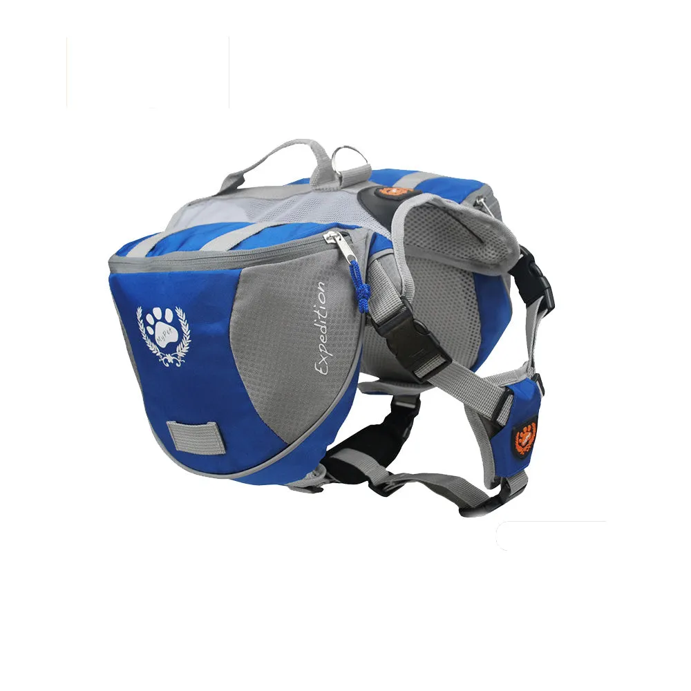 Pet Dog Backpack Saddle Bag Outdoor Harness Hiking Travel Pack Medium Large Dogs