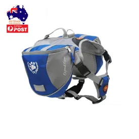 Pet Dog Backpack Saddle Bag Outdoor Harness Hiking Travel Pack Medium Large Dogs