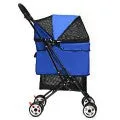 Pet Foldable Cage Stroller For Cats And Dogs