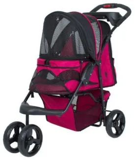 Petique Durable Pet Stroller- Razzberry