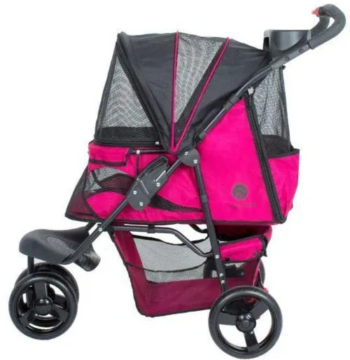 Petique Durable Pet Stroller- Razzberry