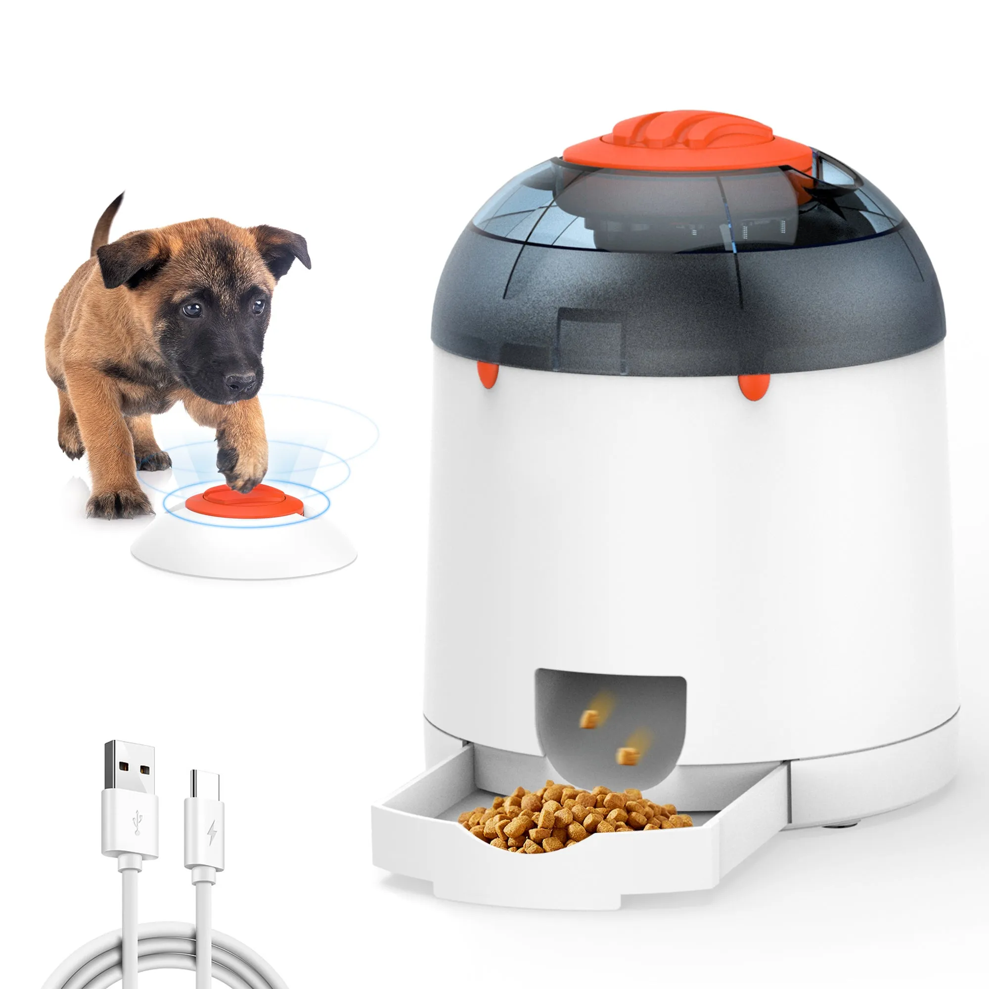 Potaroma Dog Puzzle Feeder Toy, Automatic Rechargeable Treat Dispenser