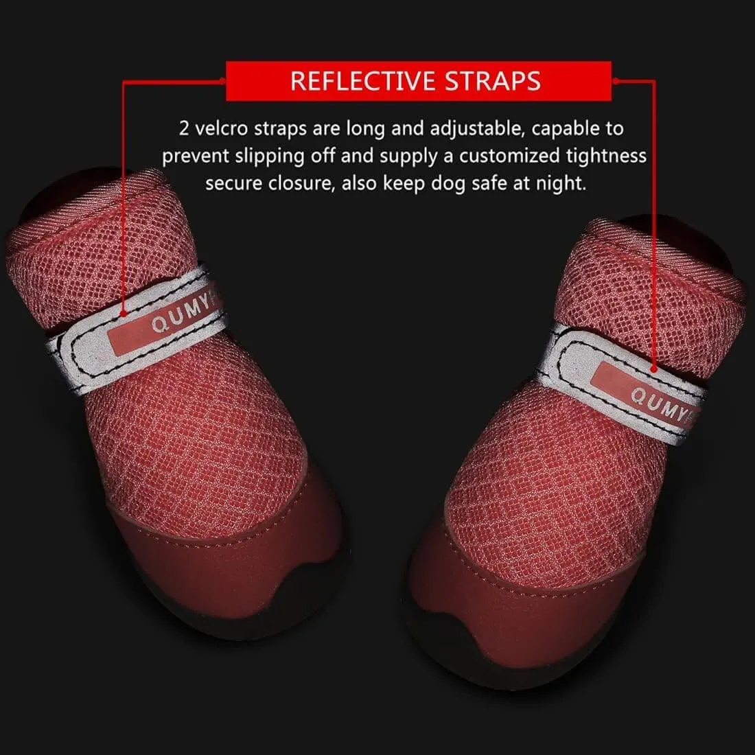 QUMY 4PCS Dog Shoes for Small Dogs
