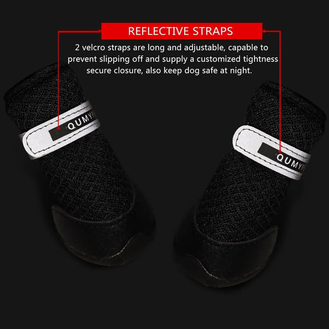 QUMY 4PCS Dog Shoes for Small Dogs