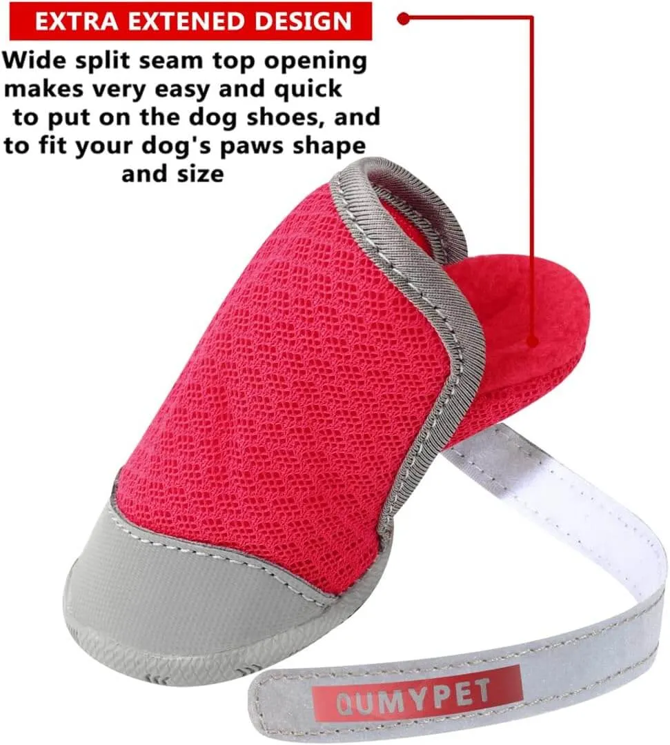 QUMY 4PCS Dog Shoes for Small Dogs