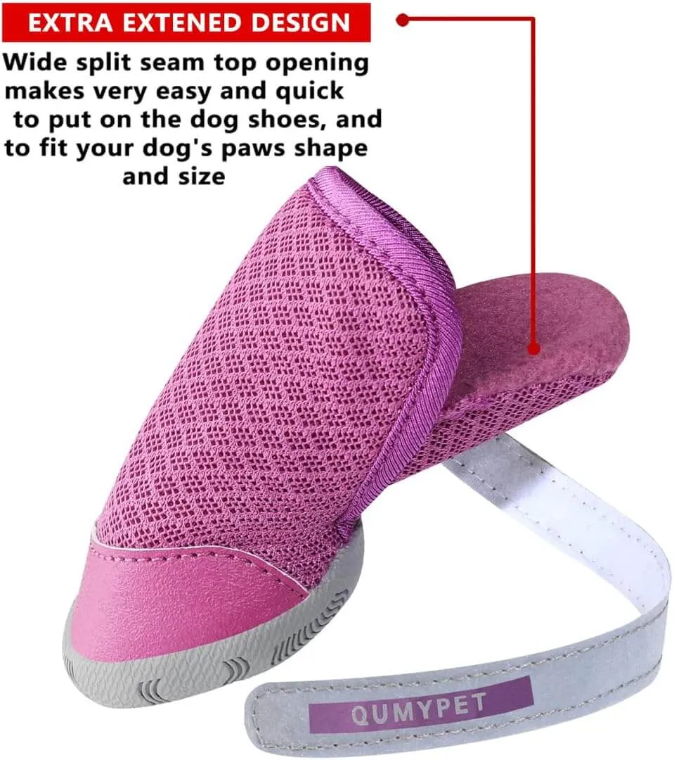 QUMY 4PCS Dog Shoes for Small Dogs