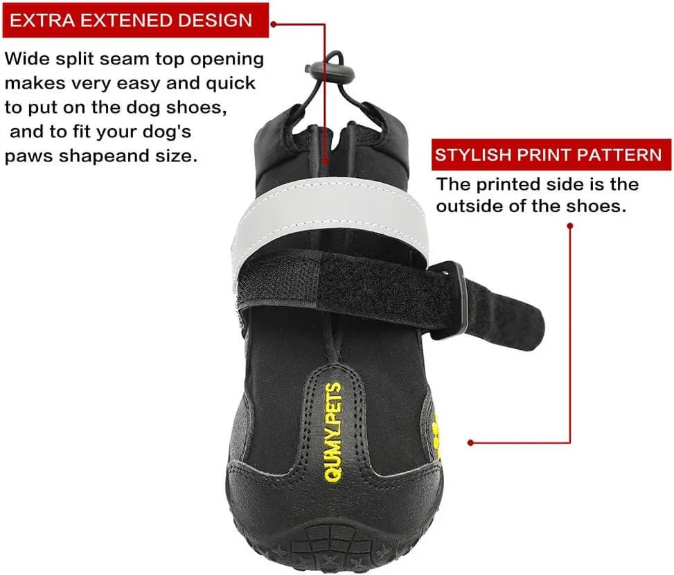 QUMY 4PCS Dog Shoes for Small Dogs