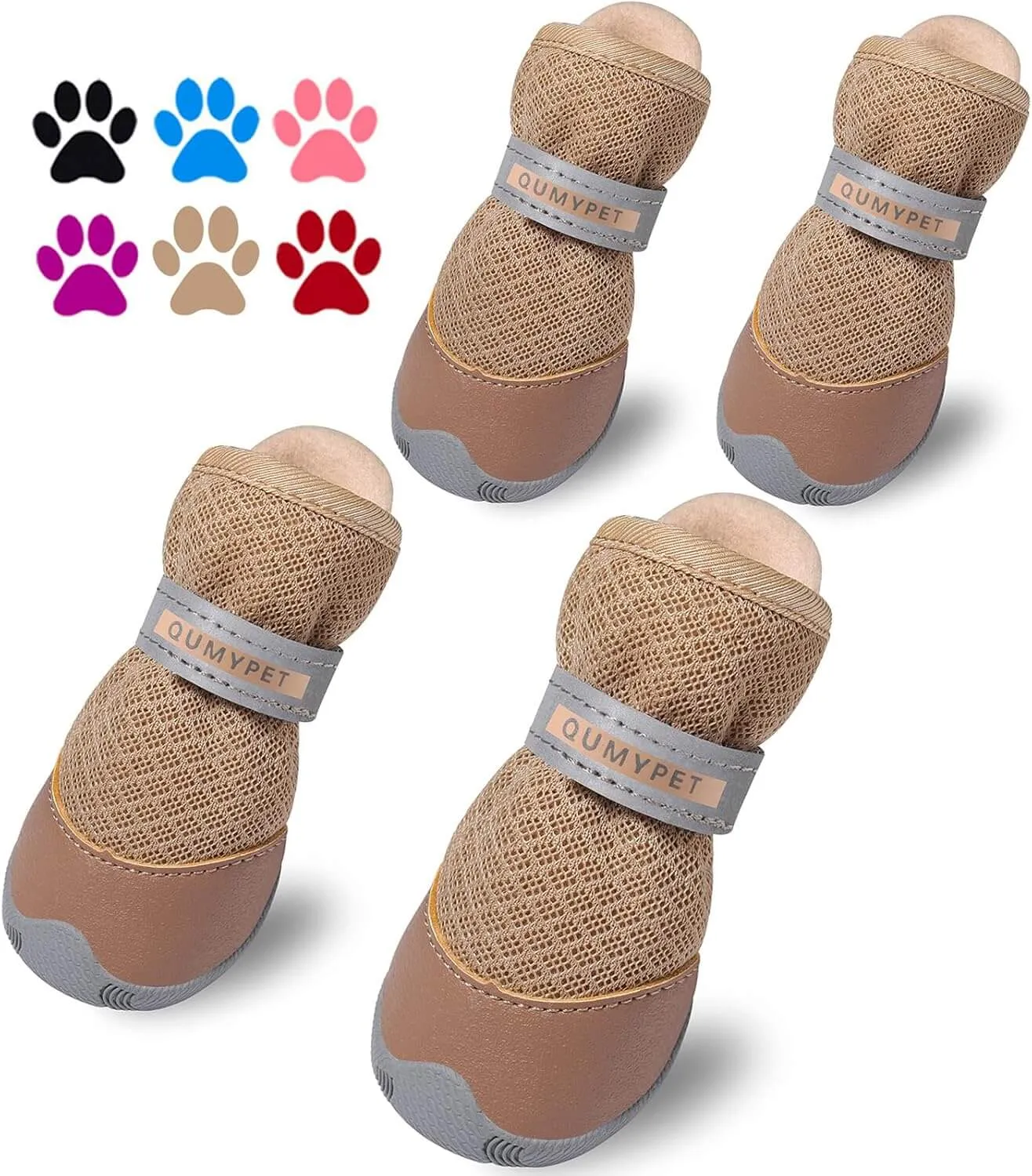 QUMY 4PCS Dog Shoes for Small Dogs