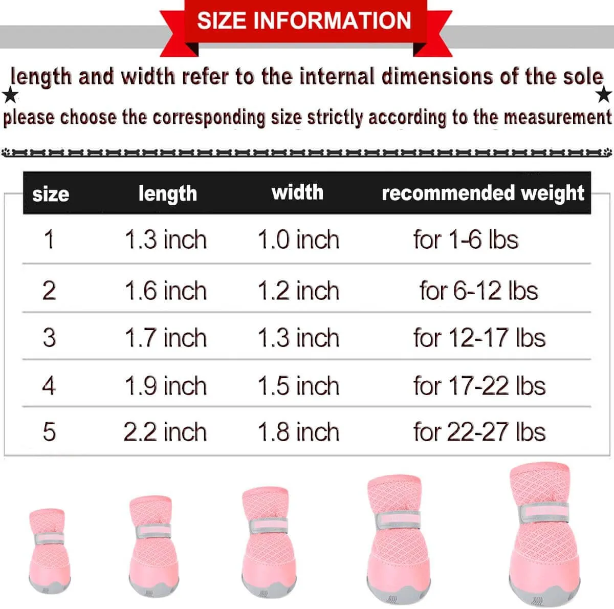 QUMY 4PCS Dog Shoes for Small Dogs