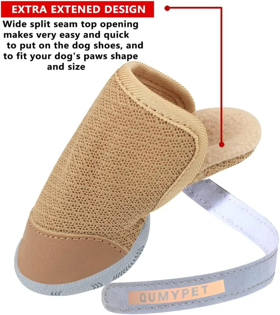 QUMY 4PCS Dog Shoes for Small Dogs