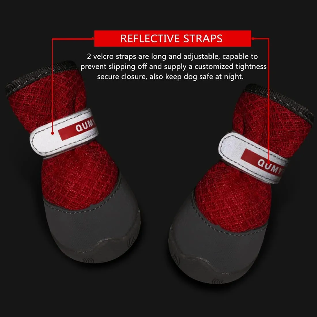 QUMY 4PCS Dog Shoes for Small Dogs