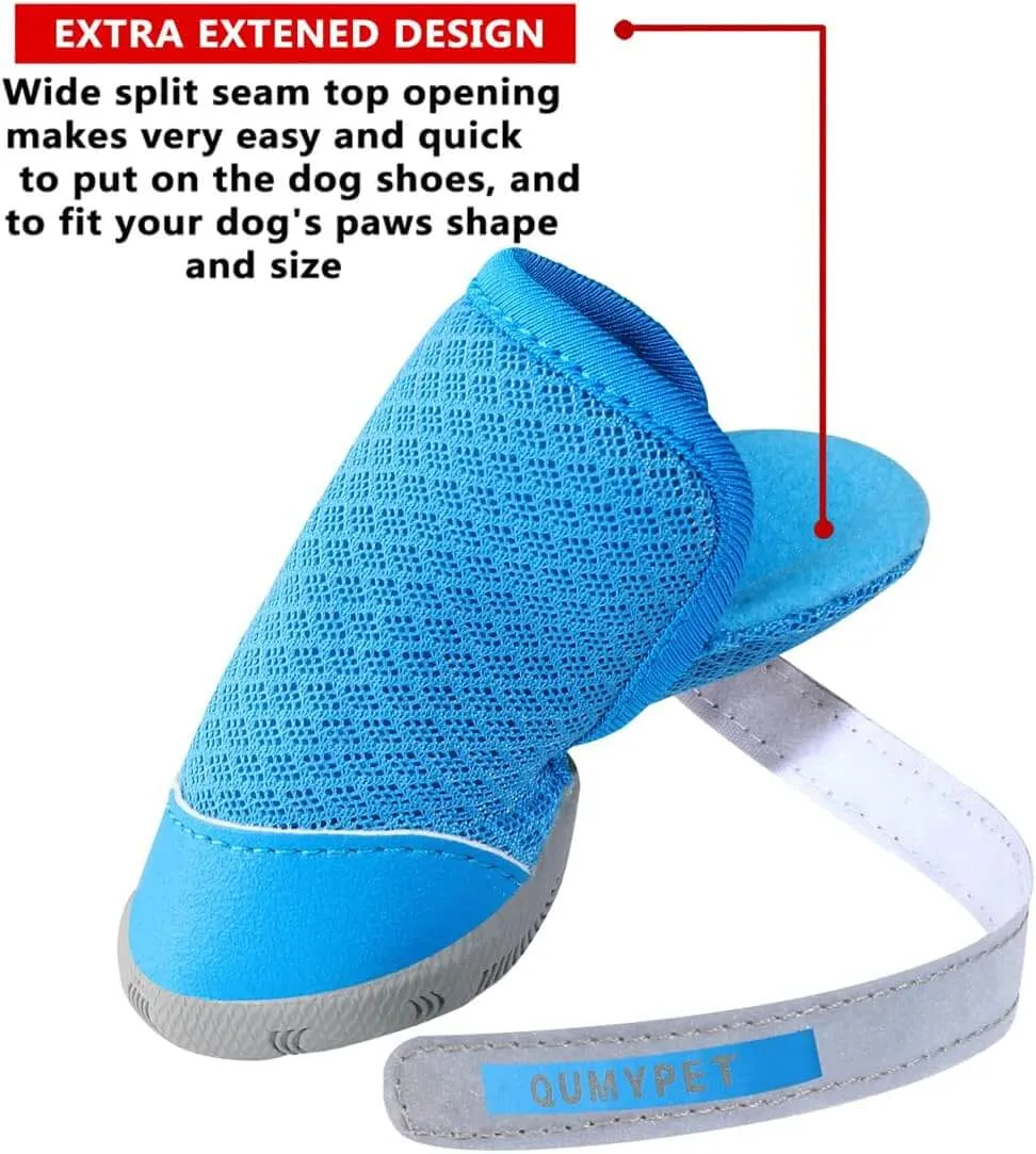 QUMY 4PCS Dog Shoes for Small Dogs