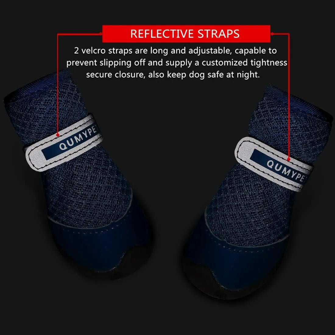 QUMY 4PCS Dog Shoes for Small Dogs