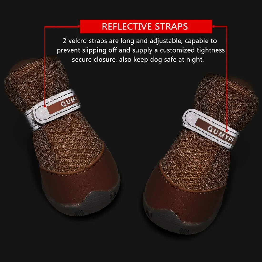 QUMY 4PCS Dog Shoes for Small Dogs