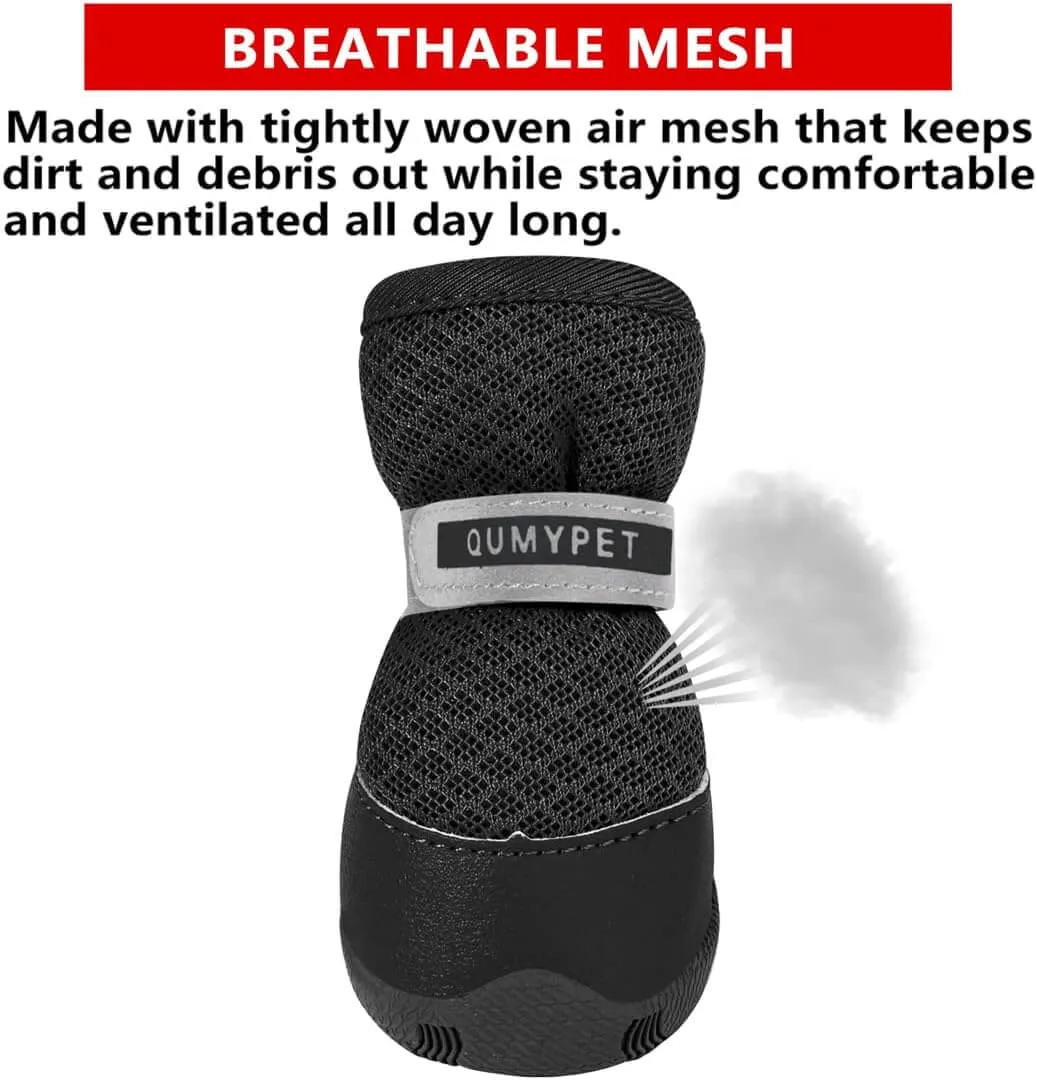 QUMY 4PCS Dog Shoes for Small Dogs