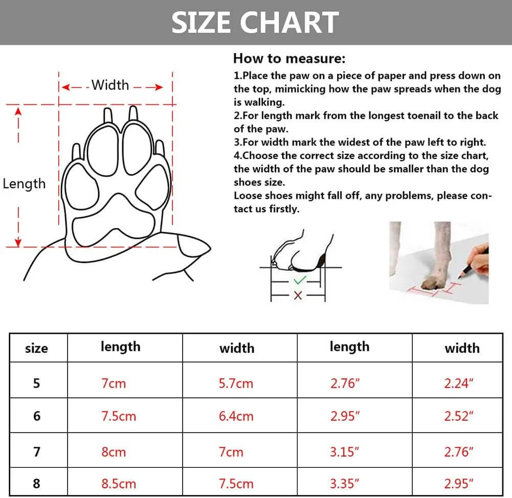 QUMY 4PCS Dog Shoes for Small Dogs