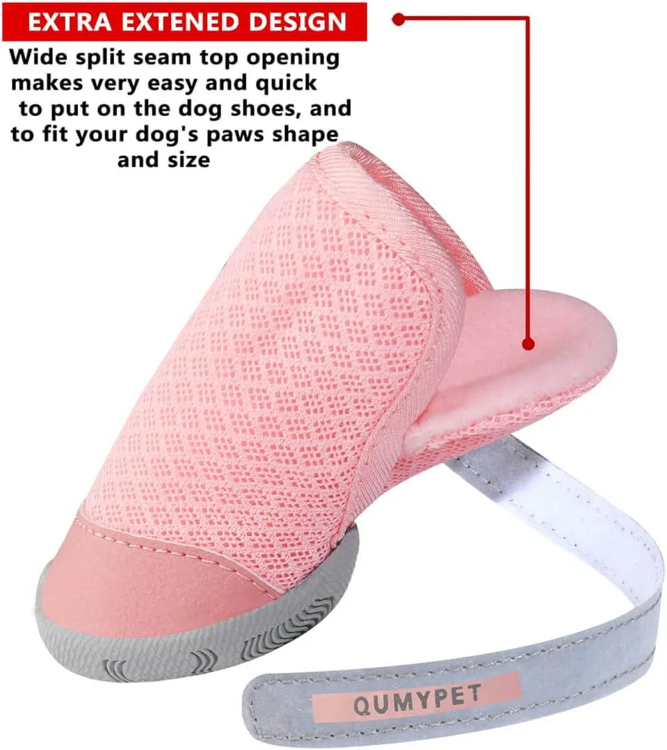 QUMY 4PCS Dog Shoes for Small Dogs
